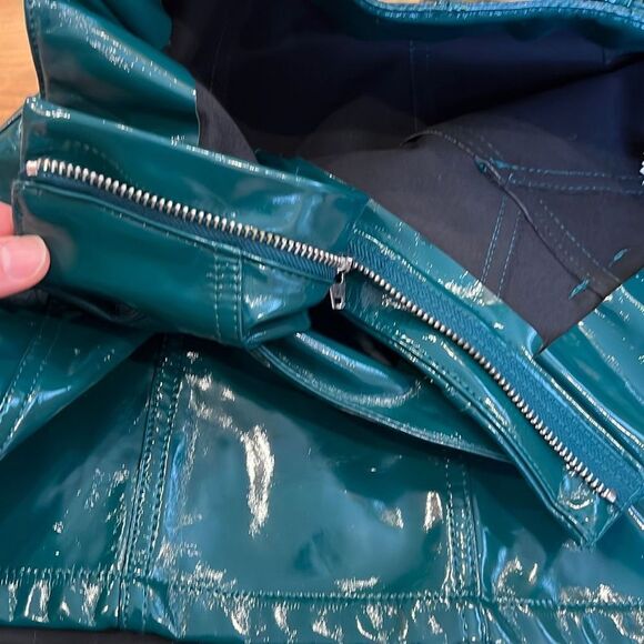 Forever 21 Polyurethane Coated Dark Green Belted Mini Skirt XS - Picture 2 of 3